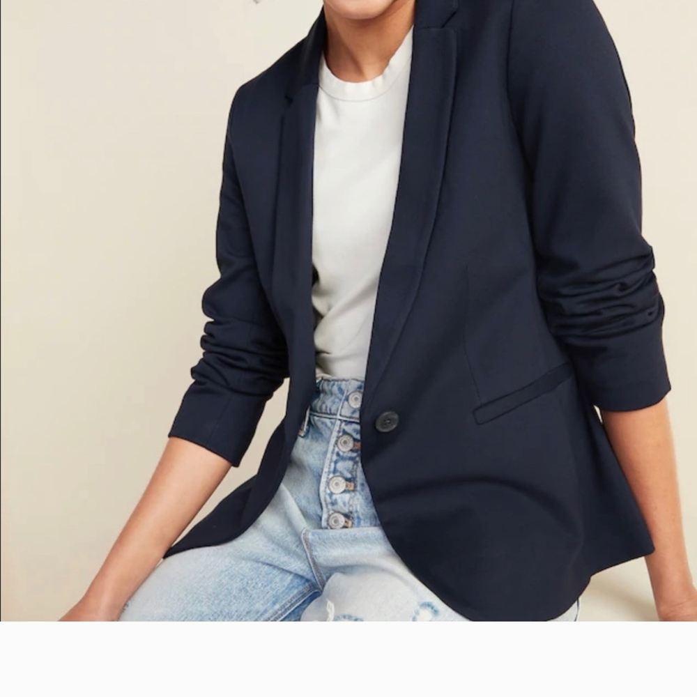Old Navy Blue Blazer with Tailored Fit and Notched Lapels